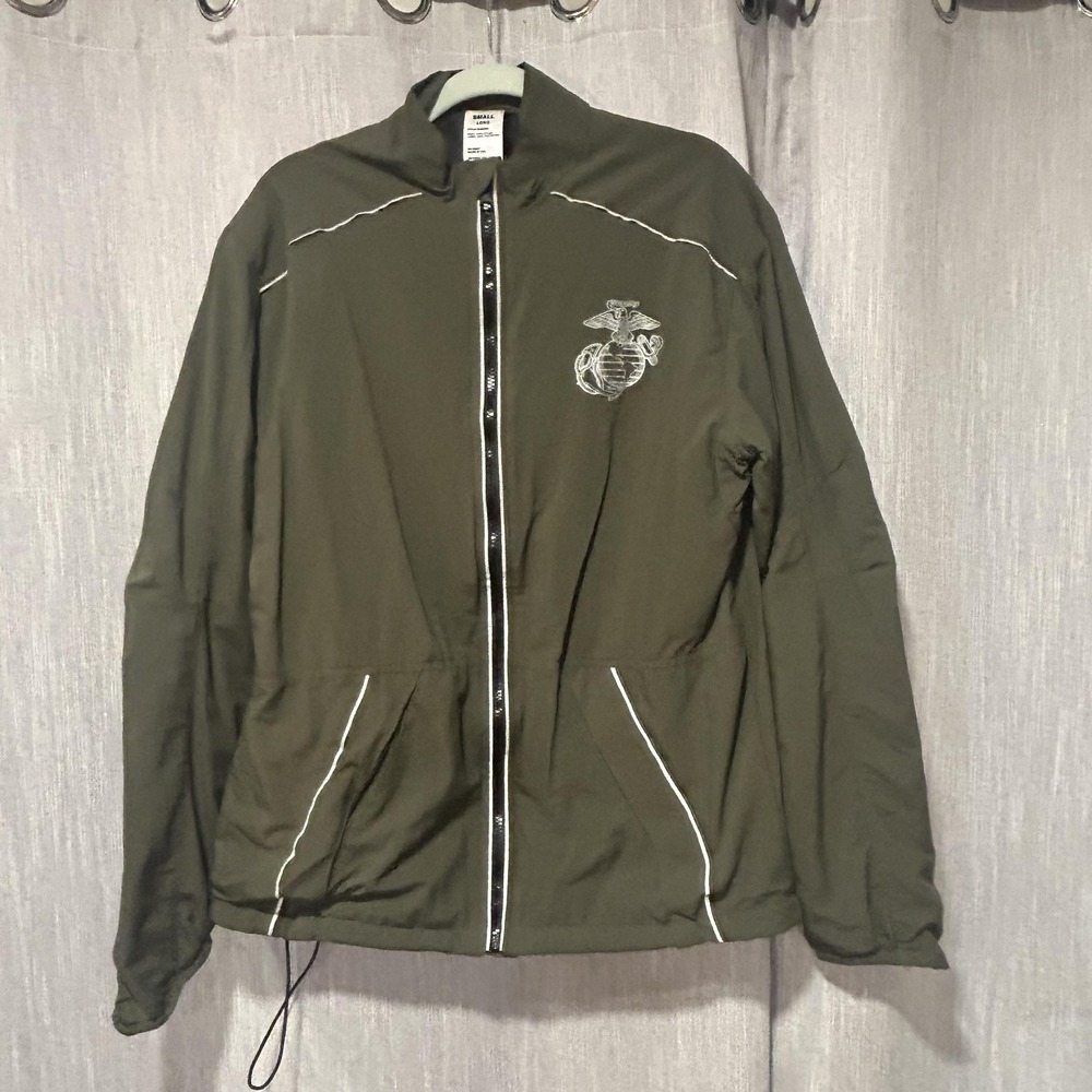 New Balance Marines Jacket Mens Small Green Windbreaker Reflective USA M485000‎
